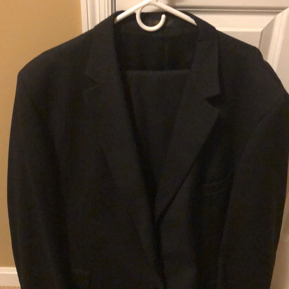 Navy pin stripe gray big and tall men’s suit